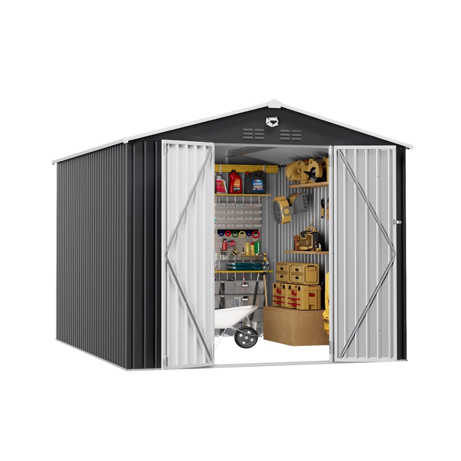 Gardening Tools Gifts - 10x12 FT Metal Outdoor Storage Shed