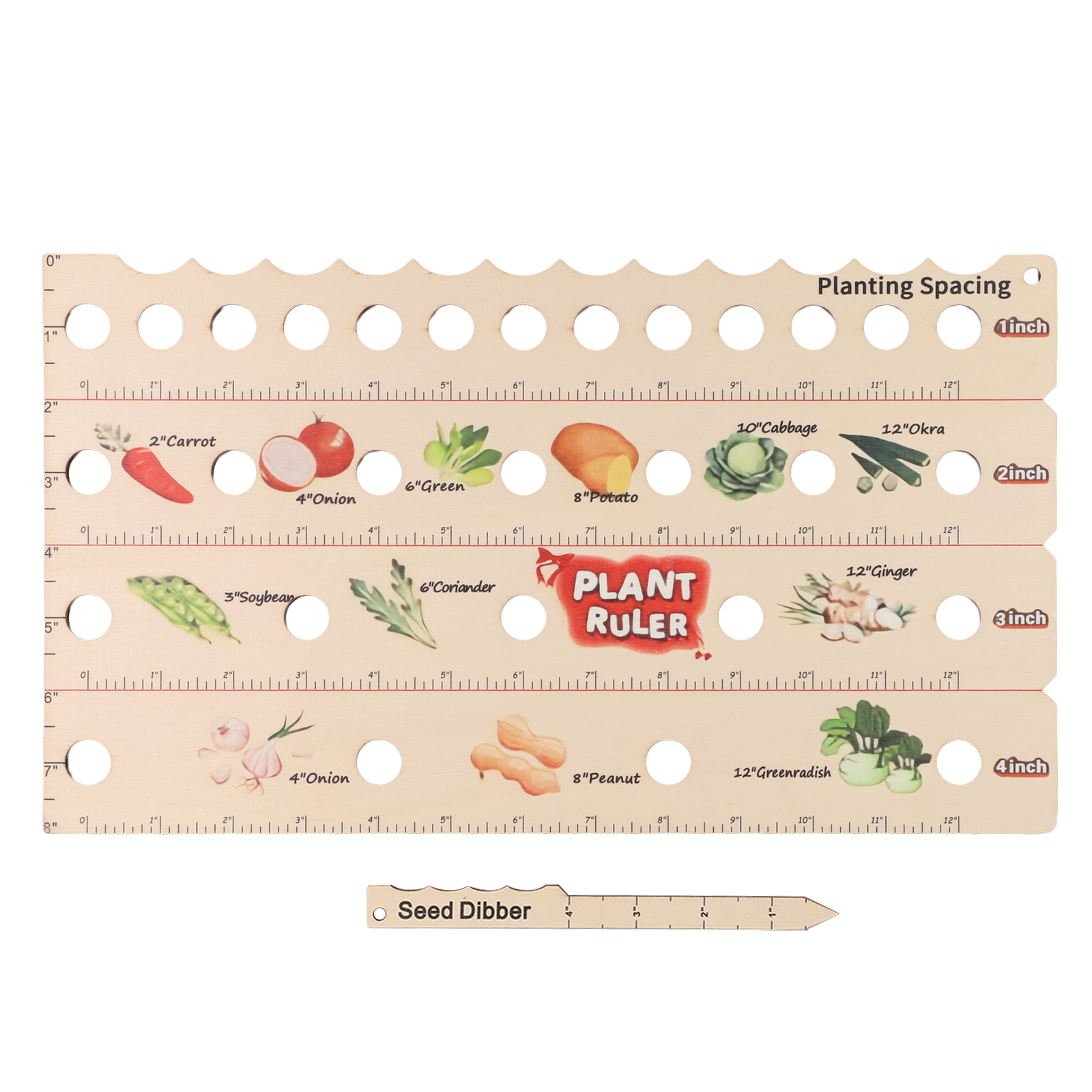 Spacing Measurement Vegetables - Gardening Tools Wooden บทวิจารณ์และราคา