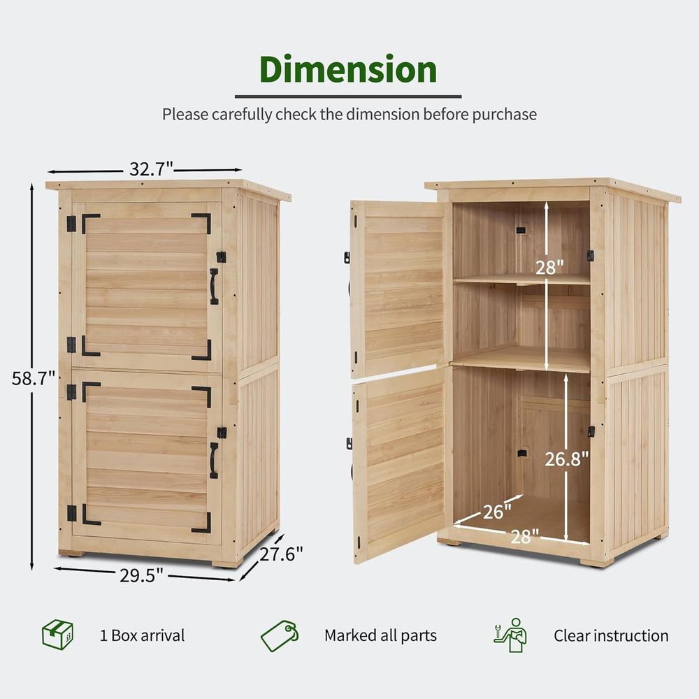 30 Natural Wood Outdoor Storag - Gardening Tools Wooden บทวิจารณ์และราคา