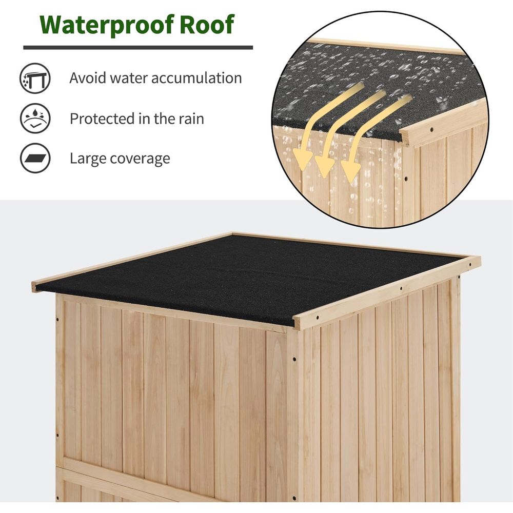 30 Natural Wood Outdoor Storag - Gardening Tools Wooden บทวิจารณ์และราคา