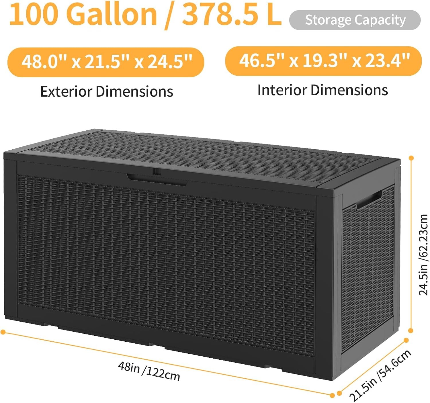 100Gal Waterproof Deck Box - L - Gardening Tools And Accessories บทวิจารณ์และราคา