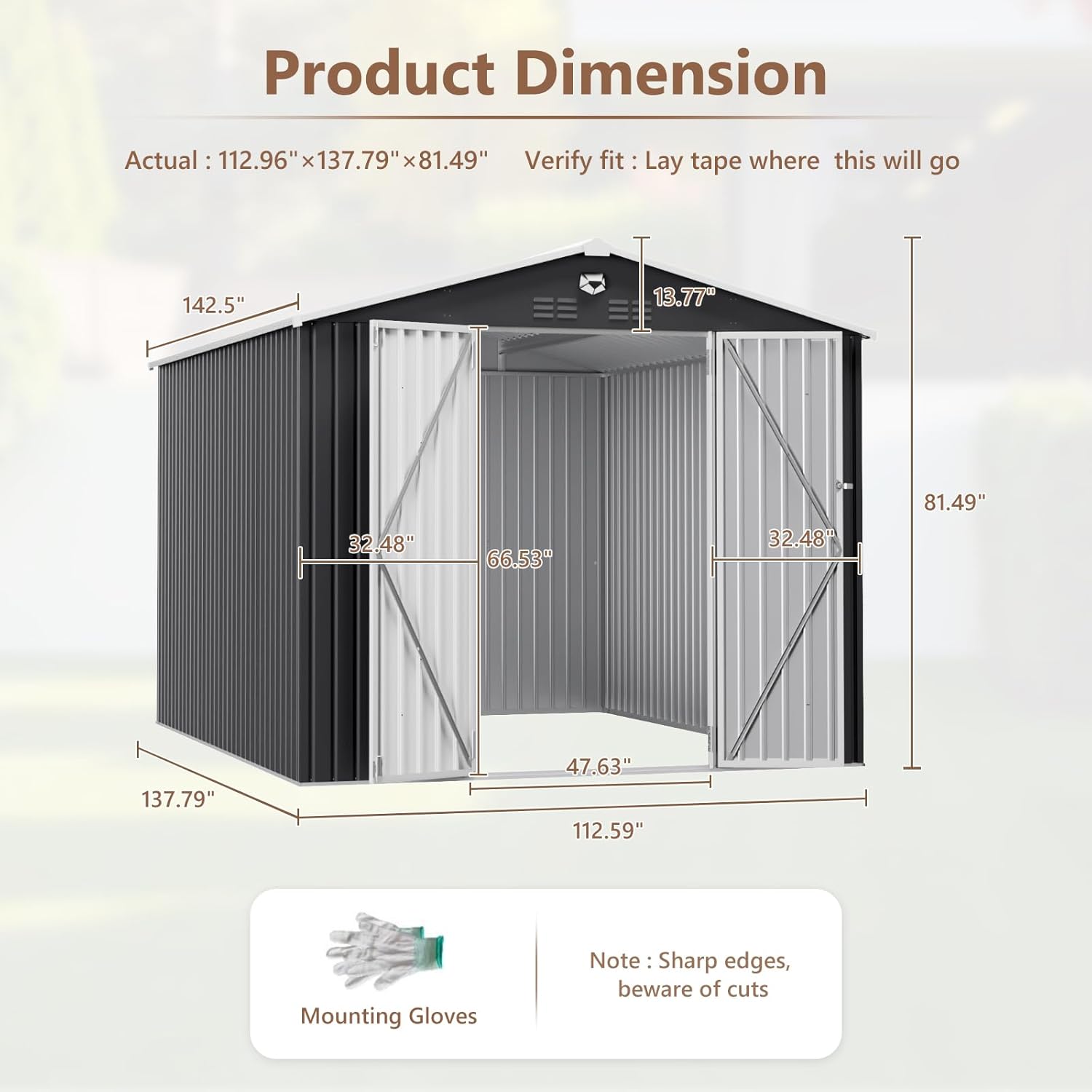 10x12 FT Metal Outdoor Storage - Gardening Tools Gifts บทวิจารณ์และราคา