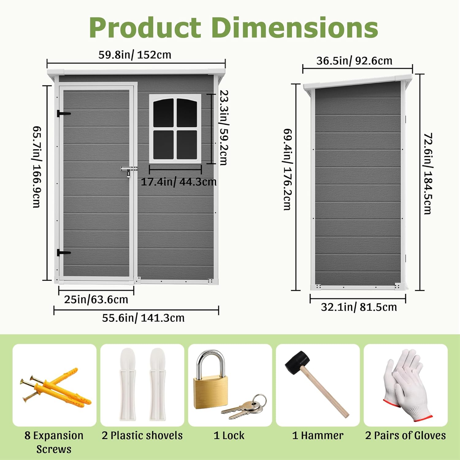 Resin Outdoor Storage Shed Kit - Gardening Tools And Accessories บทวิจารณ์และราคา