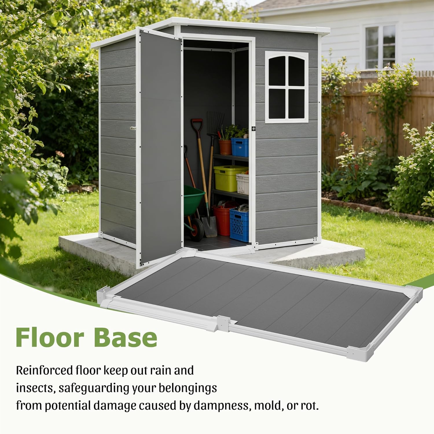 Resin Outdoor Storage Shed Kit - Gardening Tools And Accessories บทวิจารณ์และราคา