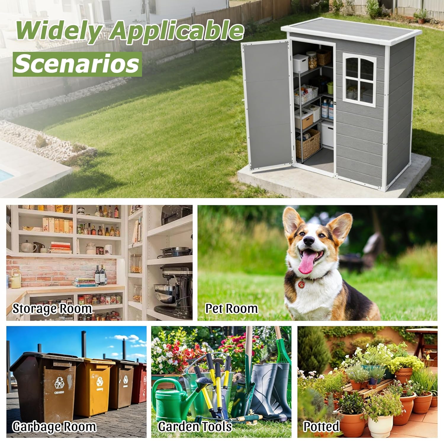 Resin Outdoor Storage Shed Kit - Gardening Tools And Accessories บทวิจารณ์และราคา