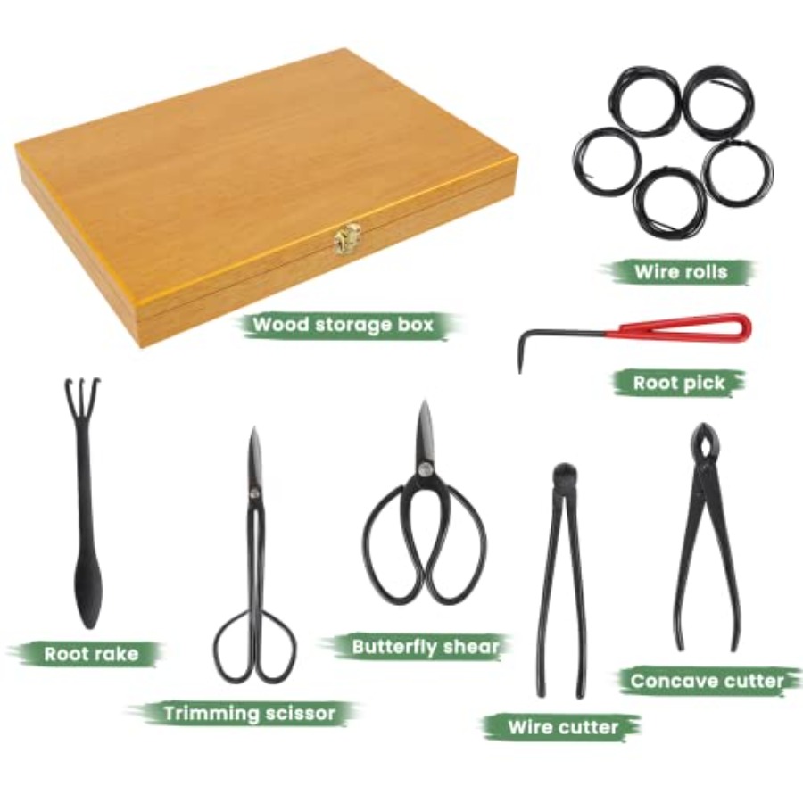 Bonsai Tools Set with Wood Box - Bonsai Tool Set บทวิจารณ์และราคา