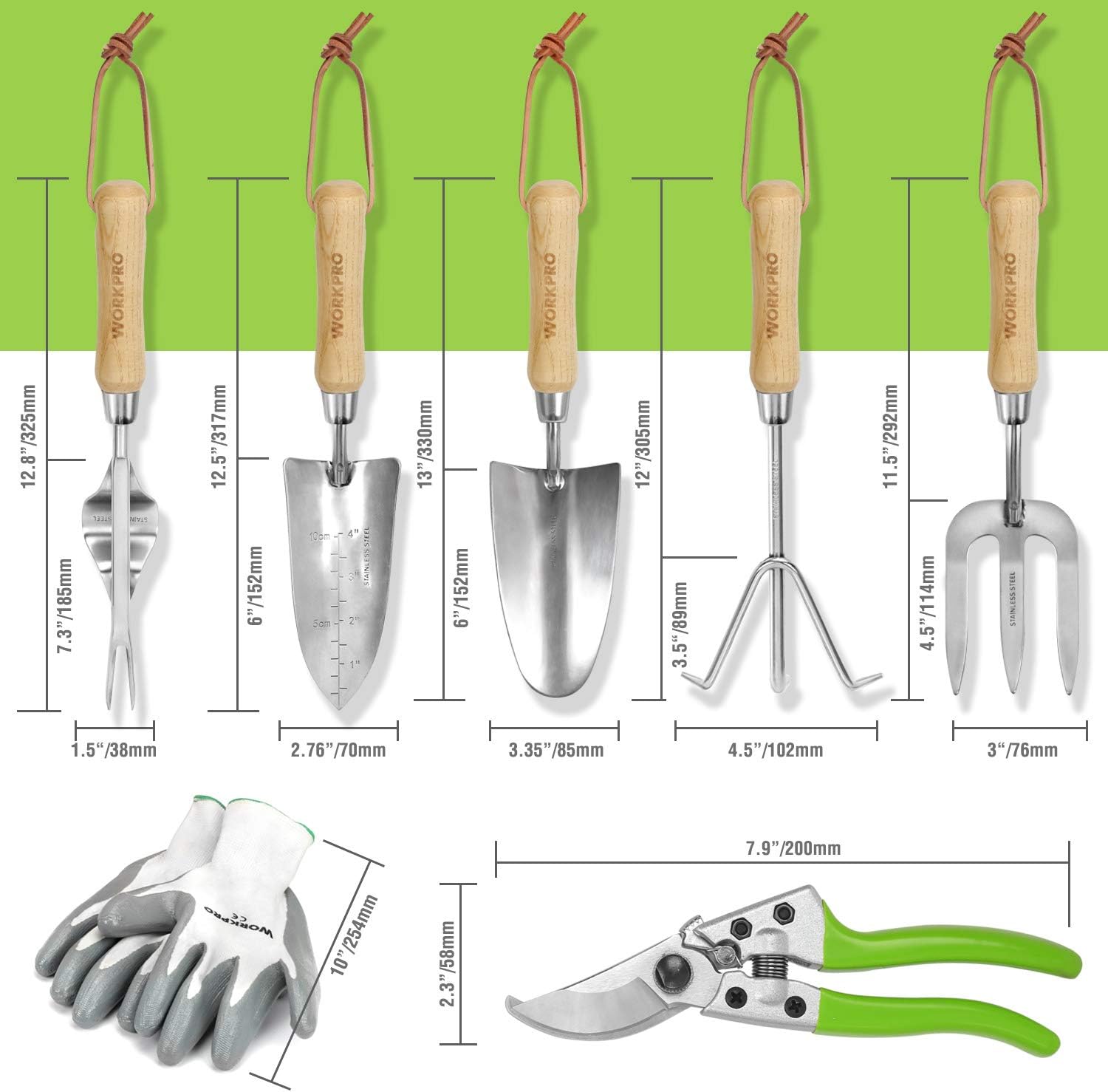 Garden Tools Set, 8 Piece Stai - Gardening Tools Wooden บทวิจารณ์และราคา