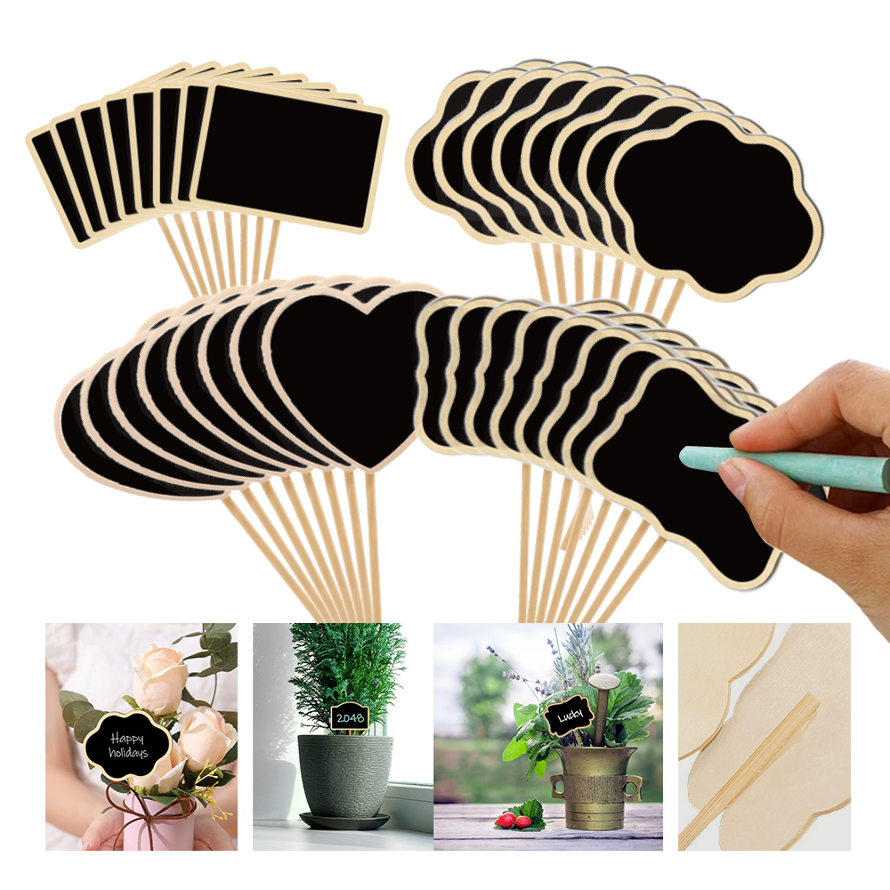 10PCS Wood Mini Chalkboard Sig - Plant Label Tags บทวิจารณ์และราคา