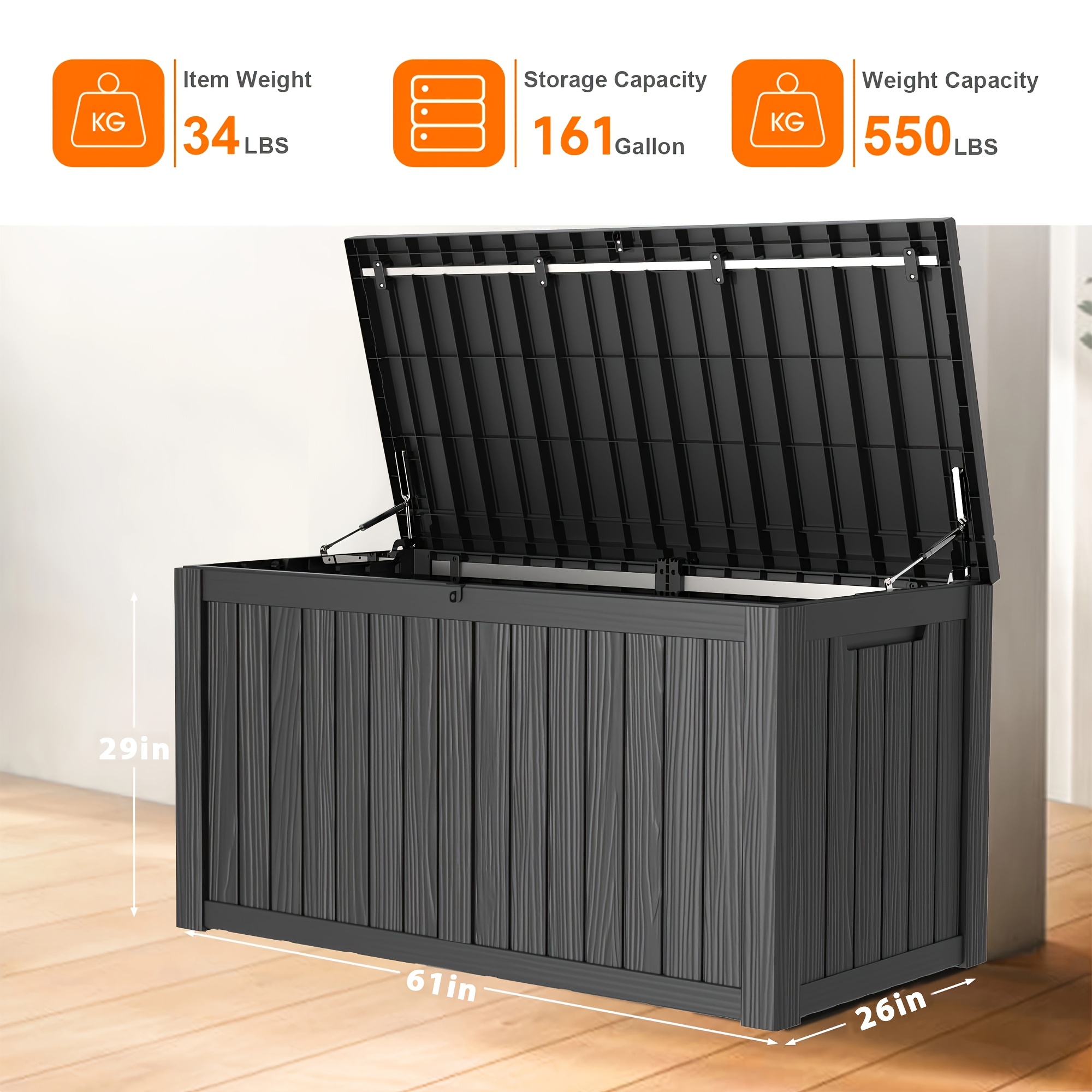 161 Gallon Deck Box, Indoor An - Gardening Tools Gifts บทวิจารณ์และราคา