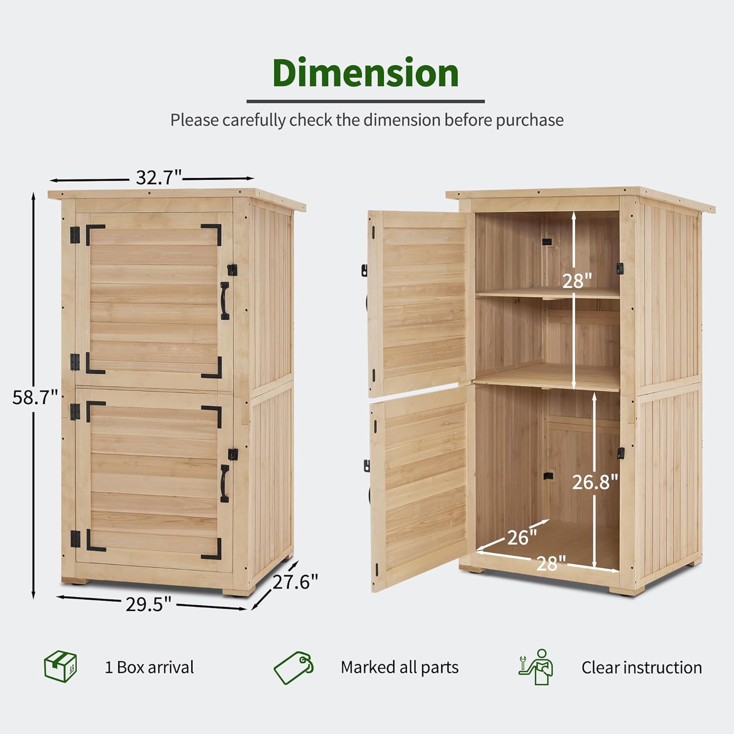 30in Deep Wood Outdoor Storage - Gardening Tools Wooden บทวิจารณ์และราคา