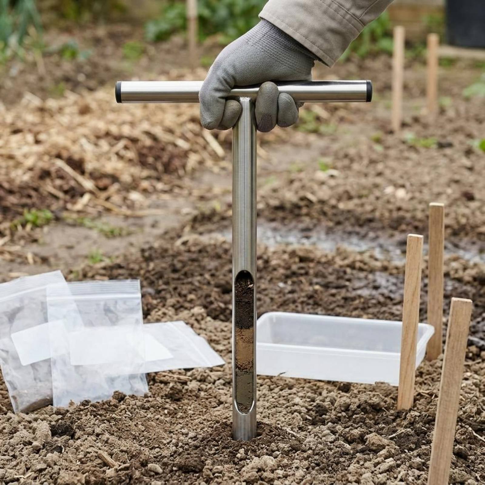Stainless Steel Soil Sampler E - Gardening Tools Long บทวิจารณ์และราคา