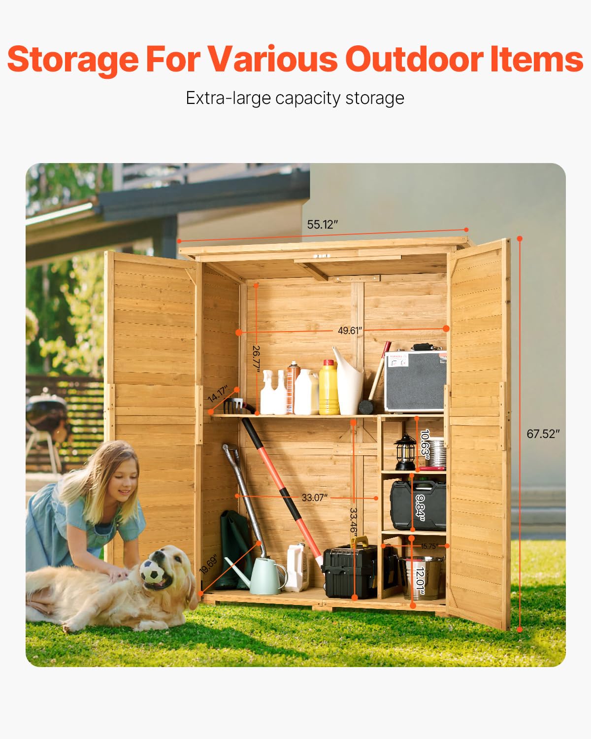 Large Wooden Outdoor Storage S - Gardening Tools Wooden บทวิจารณ์และราคา