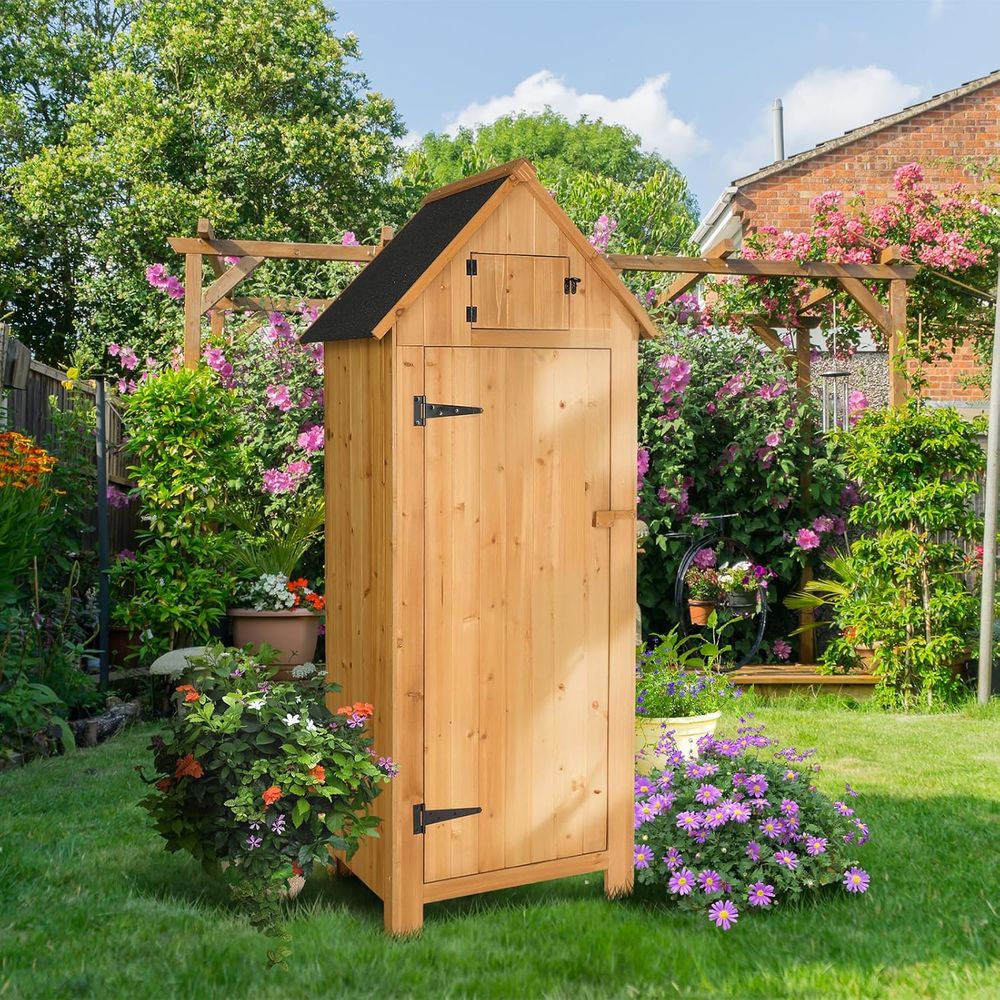 Outdoor Wooden Storage Shed, G - Gardening Tools Wooden บทวิจารณ์และราคา