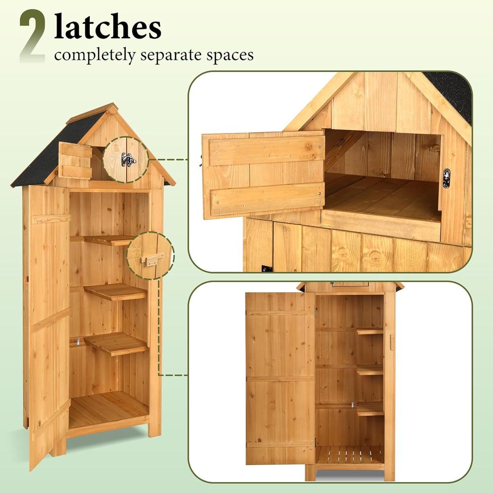 Outdoor Wooden Storage Shed, G - Gardening Tools Wooden บทวิจารณ์และราคา