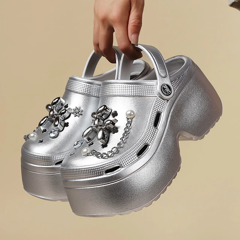 New Women's Silver Platform Cl - Gardening Tools For Women บทวิจารณ์และราคา