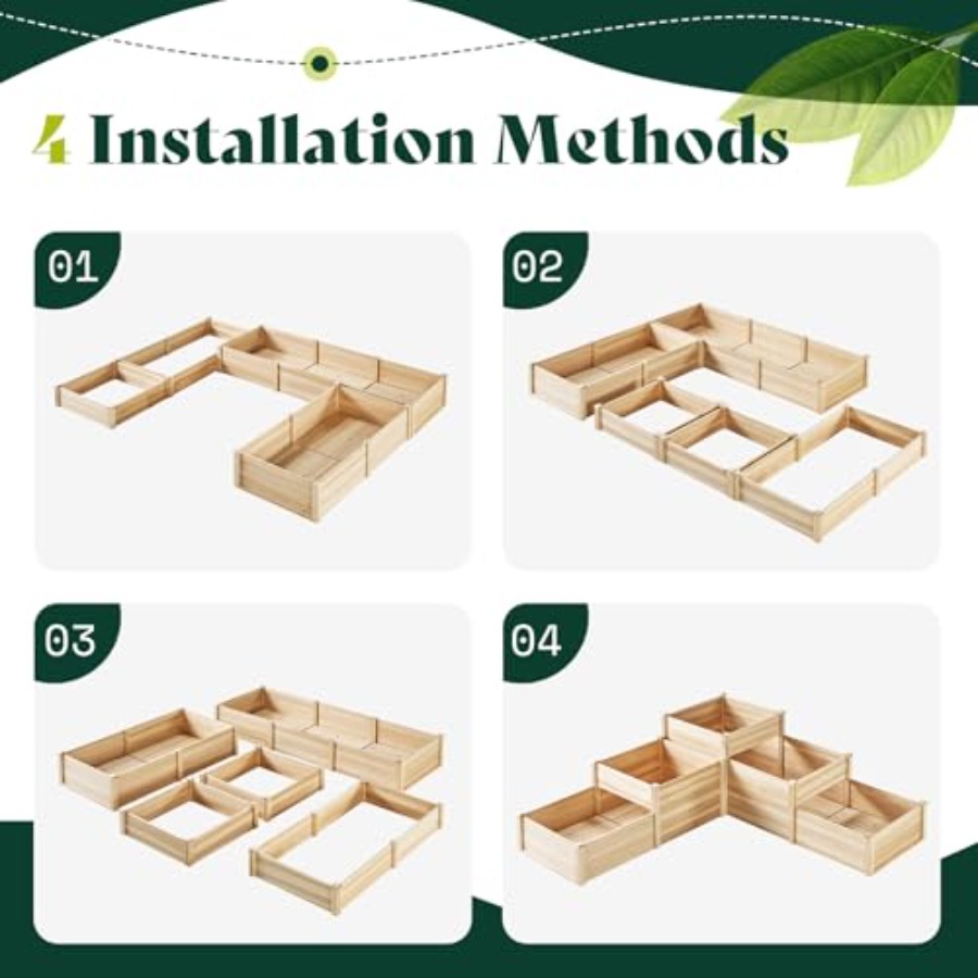 3-Tier Raised Garden Bed for O - Gardening Tools Wooden บทวิจารณ์และราคา