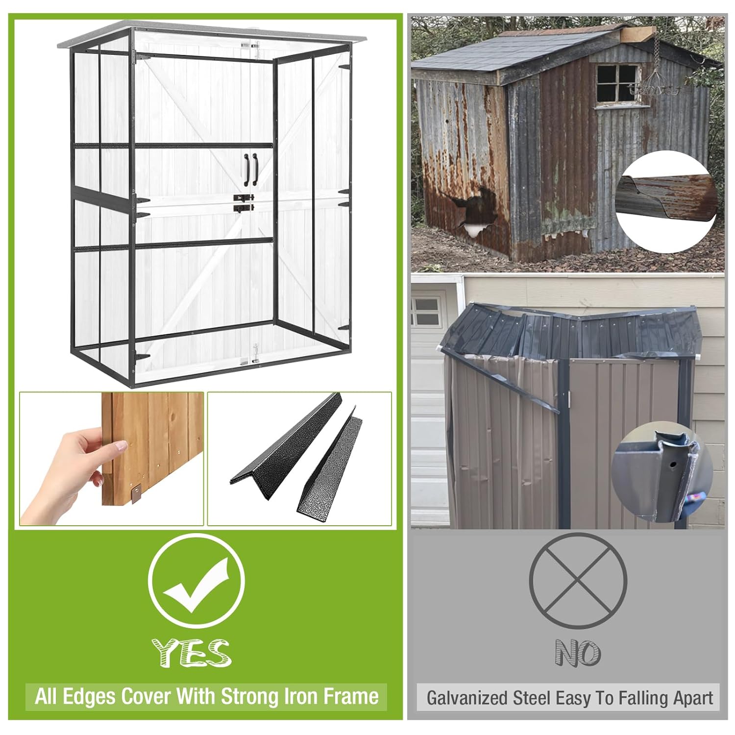 Outdoor Cabinet Storage Shed w - Gardening Tools Wooden บทวิจารณ์และราคา