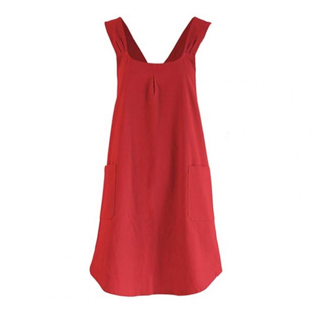 Cotton Linen Cross Back Apron  - Gardening Tools For Women บทวิจารณ์และราคา